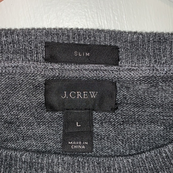 J. Crew Gray Crew Neck Sweater Slim Fit - Picture 3 of 3